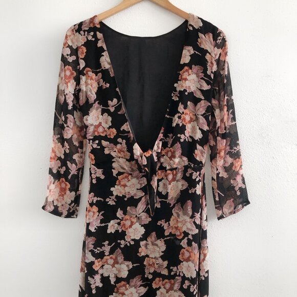FOR LOVE & LEMONS Autumn Maxi Dress Midnight Floral Size Small - Picture 5 of 13